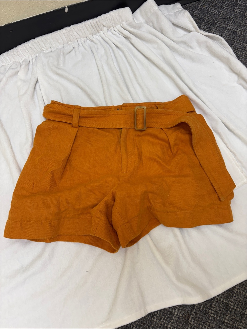 Vince Burnt Orange High-Waist Belted Women’s Shorts